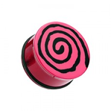 Hypnotic Swirls Acrylic Single Flared Ear Gauge Plug