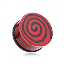 Hypnotic Swirls Acrylic Single Flared Ear Gauge Plug