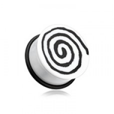 Hypnotic Swirls Acrylic Single Flared Ear Gauge Plug