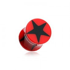 Star Acrylic Double Flared Ear Gauge Plug