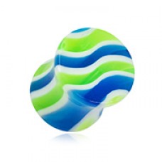 Beach Wave Acrylic Double Flared Ear Gauge Plug