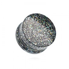 Ultra Shine Glittered Double Flared Acrylic Ear Gauge Plug