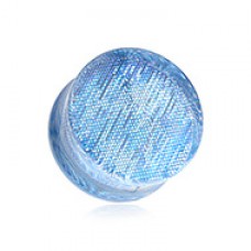 Square Holographic Prism Glitter Double Flared Ear Gauge Plug