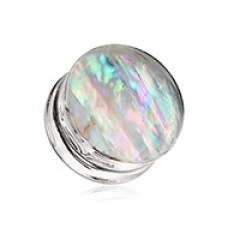 Mother of Pearl Inlay Double Sided Ear Gauge Plug