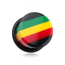 Rasta Jamaican Stripe Single Flared Ear Gauge Plug