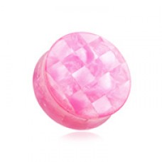 Marble Checker Double Flared Ear Gauge Plug