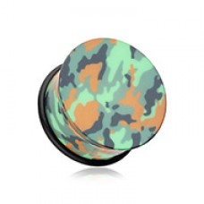 Camouflage Acrylic Single Flared Ear Gauge Plug