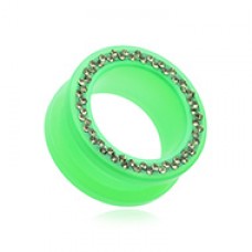 Multi-Sprinkle Dot Neon Acrylic Flesh Tunnel Ear Gauge Plug
