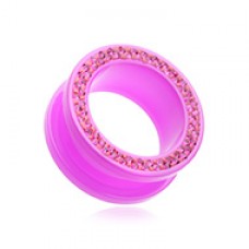 Multi-Sprinkle Dot Neon Acrylic Flesh Tunnel Ear Gauge Plug