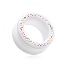 Multi-Sprinkle Dot Neon Acrylic Flesh Tunnel Ear Gauge Plug