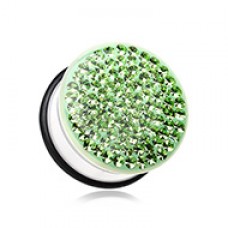 Brilliant Sparkles White Body Single Flared Ear Gauge Plug