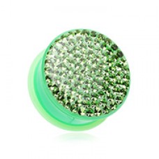 Brilliant Sparkles Color Body Single Flared Ear Gauge Plug