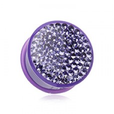 Brilliant Sparkles Color Body Single Flared Ear Gauge Plug