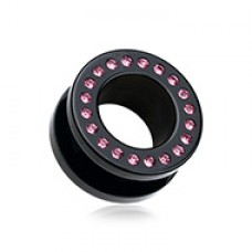 Gems Encircle Screw-Fit Ear Gauge Tunnel Plug