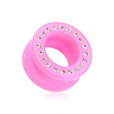 Gems Encircle Screw-Fit Ear Gauge Tunnel Plug