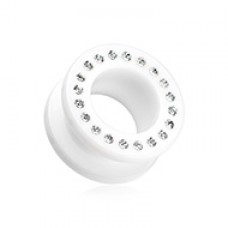 Gems Encircle Screw-Fit Ear Gauge Tunnel Plug