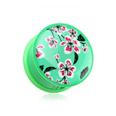 Hibiscus Flower Single Flared Ear Gauge Plug