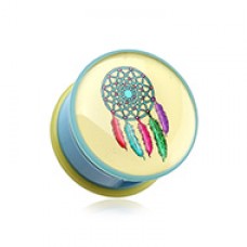 Retro Dream Catcher Single Flared Ear Gauge Plug