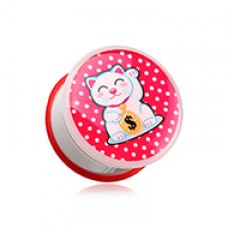 Maneki-Neko Lucky Cat Single Flared Ear Gauge Plug