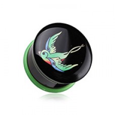 Rainbow Swallow Single Flared Ear Gauge Plug