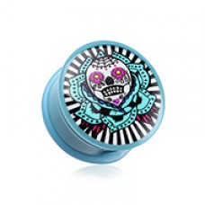 Urban Fuse Sugar Skull Single Flared Ear Gauge Plug