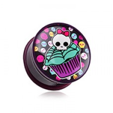 Skullicious Cupcake Single Flared Ear Gauge Plug