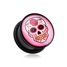 Rosie the Sugar Skull Single Flared Ear Gauge Plug