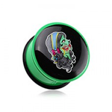 Day of the Dead Zombie Girl Single Flared Ear Gauge Plug