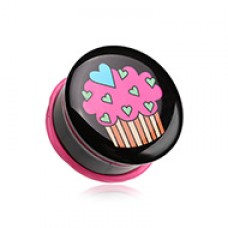 Heartful Cupcake Single Flared Ear Gauge Plug