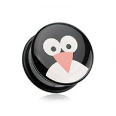 Cute Penguin Single Flared Ear Gauge Plug