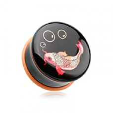 Retro Koi Fish Single Flared Ear Gauge Plug