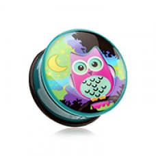 Midnight Owl Single Flared Ear Gauge Plug 