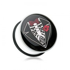 Skeleton Tuxedo Single Flared Ear Gauge Plug