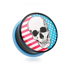 Skull Americana Single Flared Ear Gauge Plug