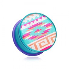 Pastel Navajo Single Flared Ear Gauge Plug