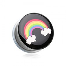 Rainbow On Clouds Single Flared Ear Gauge Plug