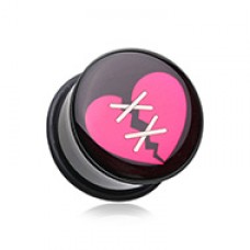 Stitch My Heart Single Flared Ear Gauge Plug