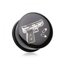 Glock Gun Pistol Single Flared Ear Gauge Plug