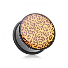Persian Leopard Print Single Flared Ear Gauge Plug