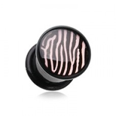 Zebra Stripe Single Flared Ear Gauge Plug