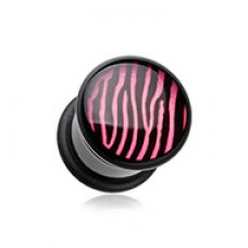 Zebra Stripe Single Flared Ear Gauge Plug