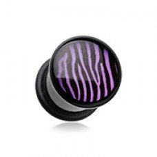 Zebra Stripe Single Flared Ear Gauge Plug