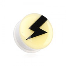 Glow in the Dark Lightning Thunder Single Flared Ear Gauge Plug