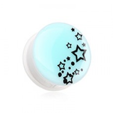 Glow in the Dark Star Cluster Single Flared Ear Gauge Plug