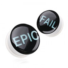 Glow in the Dark Epic Fail Single Flared Ear Gauge Plug