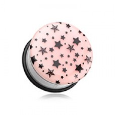 Glow in the Dark Multi Star Single Flared Ear Gauge Plug