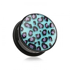 Glow in the Dark Cheetah Print Single Flared Ear Gauge Plug