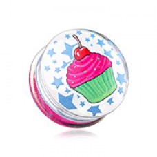Cupcake Star Clear UV Double Flared Ear Gauge Plug