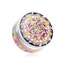 Cathedral Sun Print Acrylic UV Double Flared Ear Gauge Plug