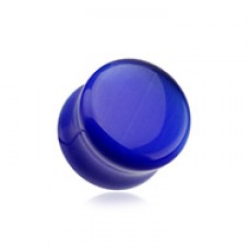 Cat Eye Marble Stone Double Flared Ear Gauge Plug